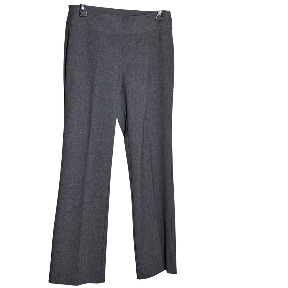 ROZ & ALI Classic Fit Gray Dress Pants Women's Size 4 Wide Leg Office Career EUC